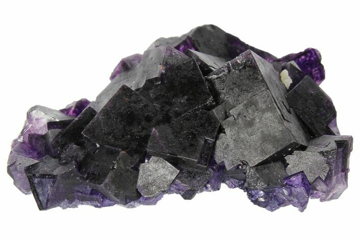 Dark Purple Cubic Fluorite Crystal Cluster - China #128865